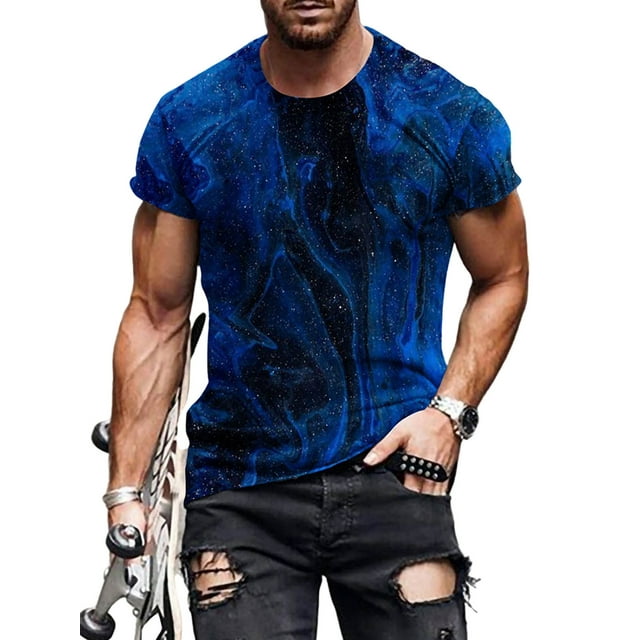 Avamo T-Shirts pour Hommes à Manches Courtes T-shirt Impression Numérique 3D Hauts d'Été T-shirt Régulier Chandail de Travail Style J 2TG