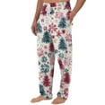 thumbnail image 3 of Fabrcox Christmas Home Pajamas Bottoms for Men Christmas Tree Printed Drawstring Pj Pants with Pockets Casual Elastic Waist Straight Leg Lounge Bottoms, Blue M, 3 of 6