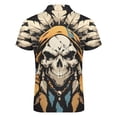thumbnail image 5 of Indian Devil Skull Men Zipper T-shirt Summer Casual Short Sleeve T-shirt Top, 5 of 7
