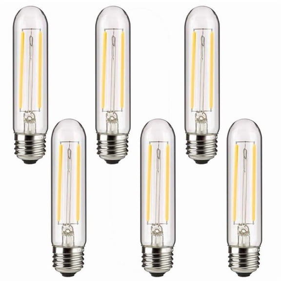 Sunshine Lighting B3166982 Sunlite LED T10 Filament Light Bulb - E26 Base - 2W - 160 Lumens - 2200K - Amber - Pack of 6