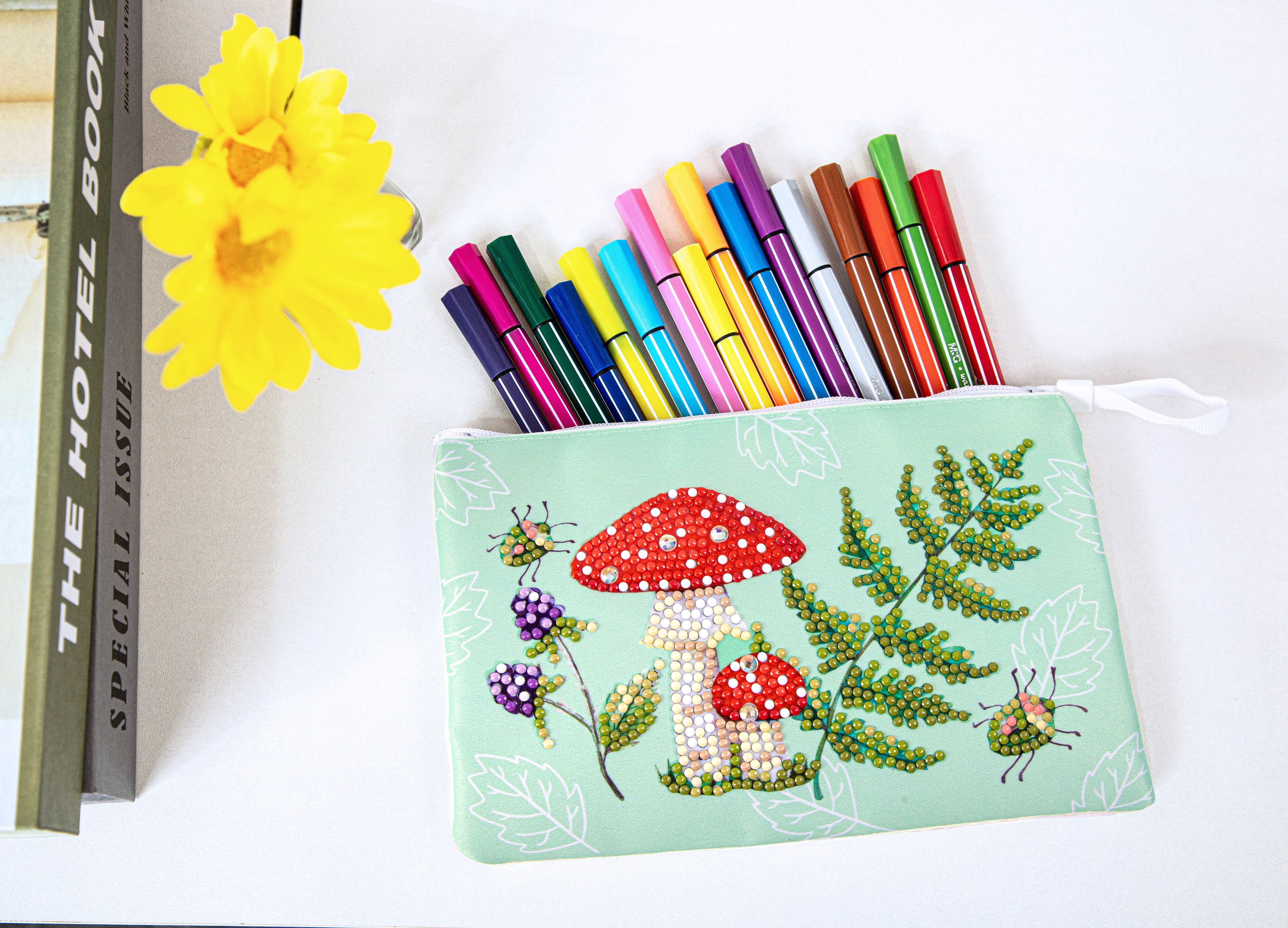 DIAMOND DOTZ® Mushroom Garden Zipper Pouch Diamond Painting Kit