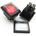 thumbnail image 3 of Interruptor basculante de encendido/apagado de luz roja de 3 uds con cubierta impermeable 16A/250V 20A/125V AC (DPST) Dontodent Kuyhfg Sin marca, 3 of 5