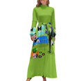 thumbnail image 2 of Vestido largo de noche con dibujos animados urbanos retro para mujer, vestido de verano para uso diario, 2 of 5