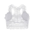 thumbnail image 3 of Ersazi Women'S Bras Sexy Women Plus Size Vest Crop Wire Free Bra Lace Lingerie Sexy V-Neck Underwear White L, 3 of 3