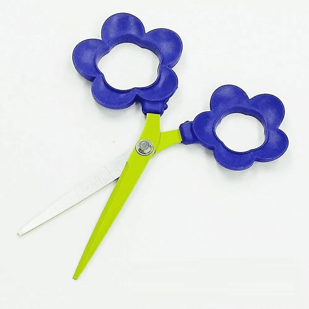 KIZAI Cocone Purple Flower Office Scissors with Stand Function as Pen Holder and Organizer