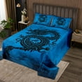 thumbnail image 2 of Erosebridal Black Dragon Bedspread Sets Twin Size s, Wildlife Bed Quilt, Blue Black 2pcs, 2 of 5