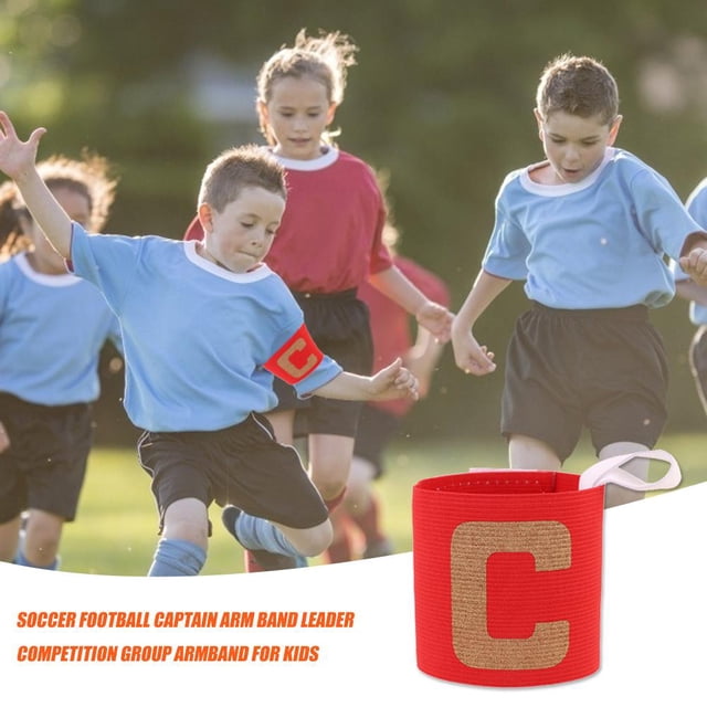 Brazalete de competición de líder de banda de capitán de fútbol para niños (rojo)