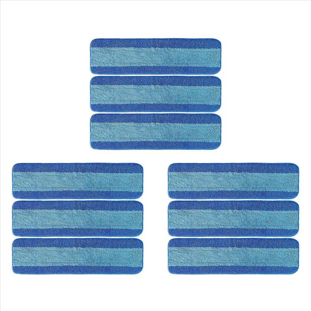 Paquete de 9 Almohadillas de Microfibra para Fregona Almohadilla de Limpieza de Microfibra Compatible con Mop para Limpiador de Suelos de Madera