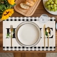 thumbnail image 4 of Rustic Home Placemats Set of 4, Eucalyptus Leaves Floral Beige Buffalo Plaid Placemats for Dining Table, Place Mats for Kitchen Tabletop, Waterproof Wipeable Dining Table Mats Set, 4 of 9
