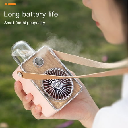 

Hariumiu Handheld Fan with Night Light Mist Sprayer USB Charging - Portable and Adjustable