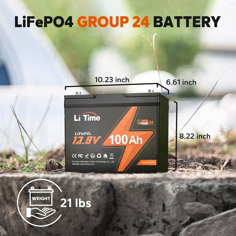 LiTime 4 Pack 12V 100Ah RV Lithium Battery, Group 24, 15000 Cycles