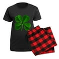 thumbnail image 5 of CafePress - Lucky 4 Leaf Clover Women's Dark Pajamas - Women's Short Sleeve Print T-Shirt and Pants Dark Cotton Pajama Set, 5 of 7