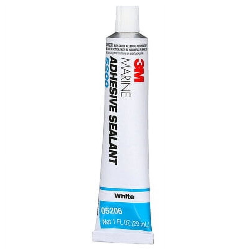 3M 5200 Polyurethane, White Marine Adhesive Industrial Sealant, 1 oz