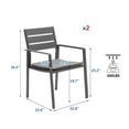 thumbnail image 5 of Patio Dining Chairs Set of 2 Stackable Dining Chair Aluminum Outdoor Armchairs with Wide Seat,Grey, 5 of 5