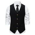 thumbnail image 3 of Pejock Mens Suit Vest Business Formal Dress Slim Fit Casual Waistcoat Vest for Suit or Tuxedo, 3 of 7