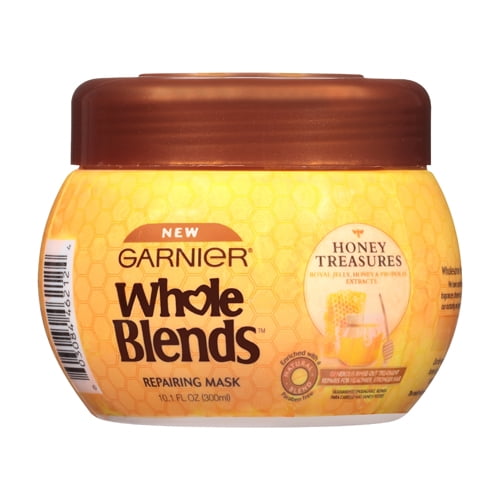 Garnier Whole Blends Repairing Hair Mask Jar, Honey Treasures, 10.1 Oz