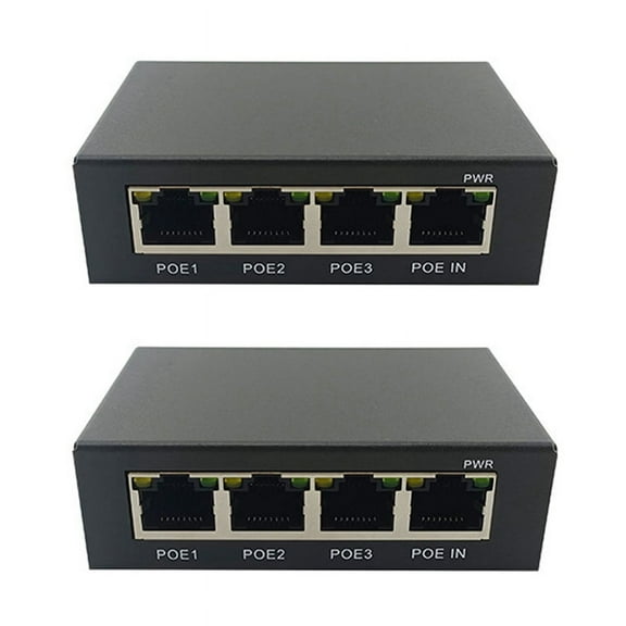 NEW 2X 4Port Gigabit POE Extender 100/1000M Network Switch IEEE802.3Af/At Plug&Play for PoE NVR IP Camera AP
