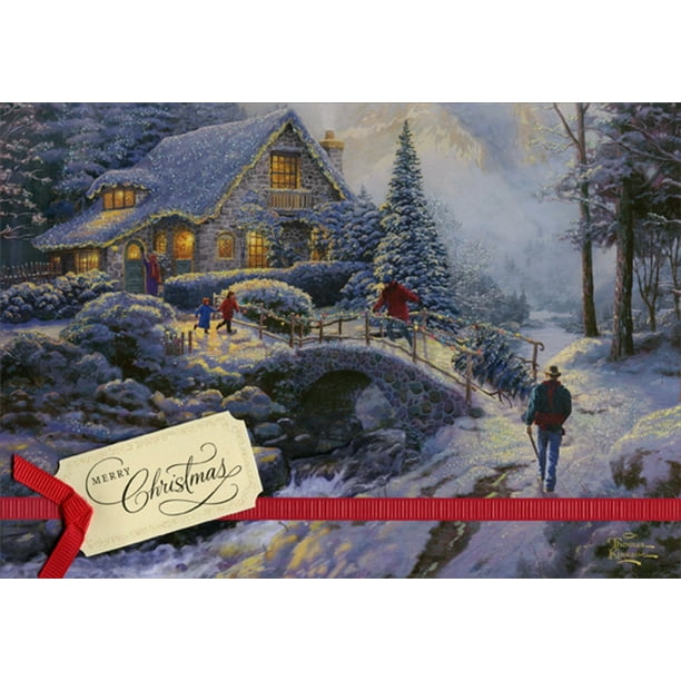 Hallmark Country Home Bringing Home the Tree Thomas Kinkade Box of