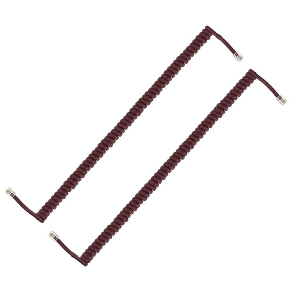 Uxcell 2 Pack Phone Cord for Landline, 6.6 Feet(Coiled 1.3 Feet) RJ9/RJ10 4P4C Landline Handset Cord Universal Telephone Phone Cable for Telephone Handset Accessory, Maroon