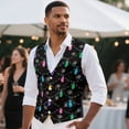 thumbnail image 2 of Uorisanigo Christmas Light Casual Vest for Men Size XL V Neck Men's Vests Dress Casual with Pockets Lightweight Waistcoat Vest Stylish for Prom, 2 of 7