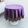 thumbnail image 4 of Tablecloth For Round Table,solid Color Tablecloth With Fringe Trim,soft Elegant Classic Dustproof Table Cover For Home Living Room Balcony Party Celebration-Blue-200cm, 4 of 8