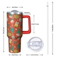 thumbnail image 2 of Holiday Festive 40oz Christmas Tumbler with Handle, Winter Snowman Coffee Cup with Straw Lid, Stainless Steel Insulated Mug, Gifts for Women, 2 of 4