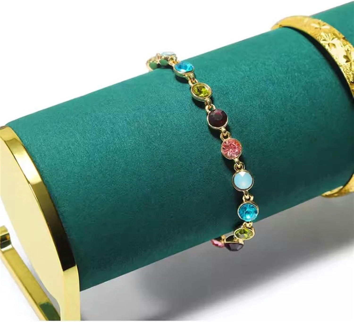 Watch Display Stand black jewelry organizer, Bracelet Display Holder Velvet Watch Stand, Jewelry Bracelet Display Stand for Selling, Metal Bangle Holder Gold Jewelry Organizer,Jewellery Display Stand(E)