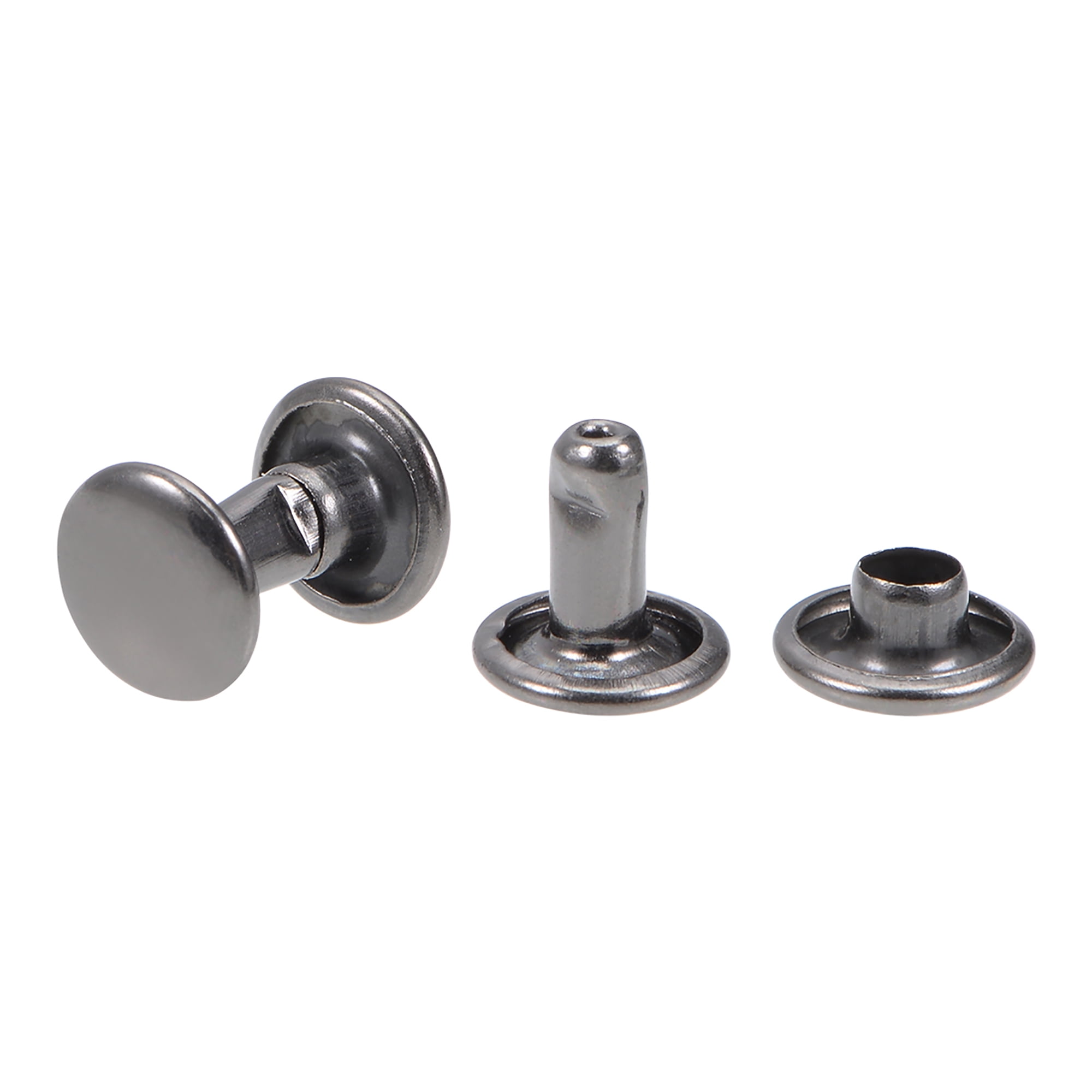 20 Sets Double Cap Rivets Round Head Rivet Fasteners for Leather DIY