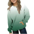 thumbnail image 1 of Économies d'Automne/hiver! HVOBTTY Chandail Décontracté à Manches Longues pour Tout-Petit, Chandail à Col Rond à Manches Longues Dégradé de Mode pour Filles et Garçons Tout-Petits, Haut à Enfiler avec Poche Vert, 4 Ans, 1 of 4