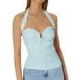 thumbnail image 1 of A Fashionable And Sexy Backless Navel Lace Up Solid Color Top For Ladies, 1 of 6