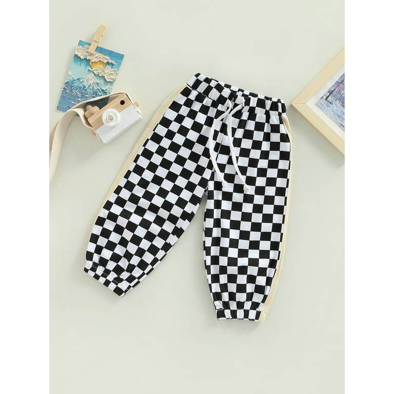 Black and white checkered joggers new arrivals