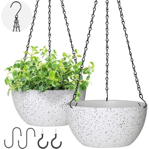 Fabulas 2-Pack Hanging Planter Pots, 9 Inch White