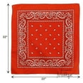 thumbnail image 5 of Motique Accessories Set of 3 Paisley Bandanas – 100% Cotton - Dark Orange, 5 of 6