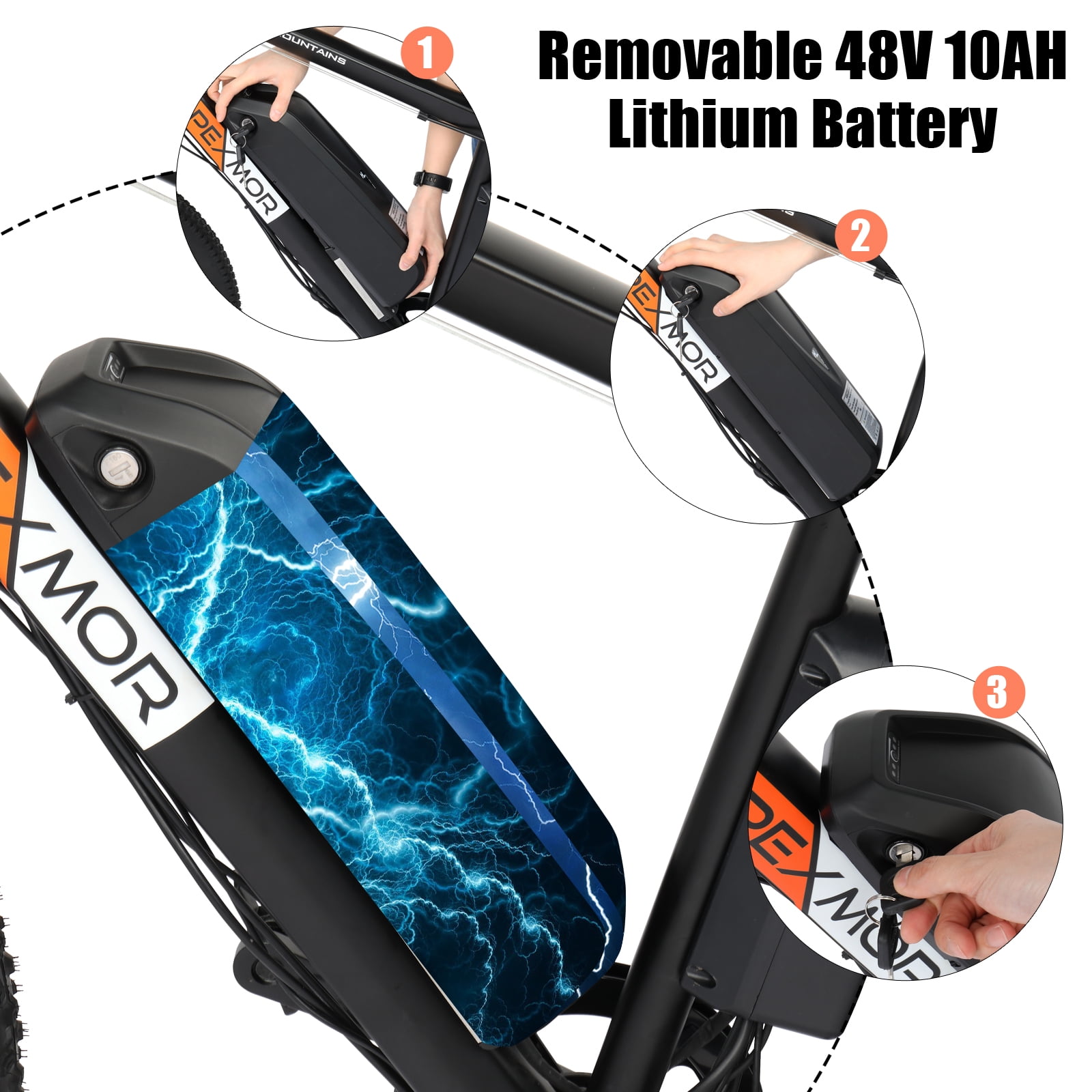 Buy PEXMOR 27.5 500W Electric Bike With 48V 10Ah Removable Battery ...