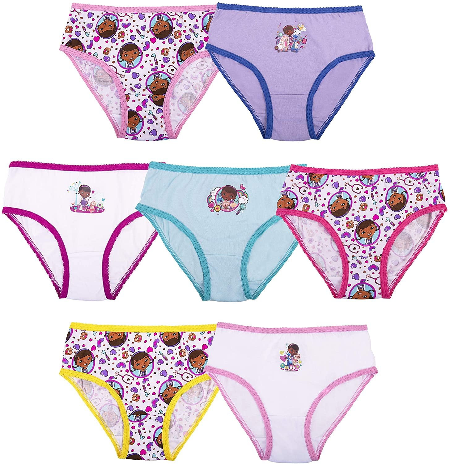 Disney Junior Doc Mcstuffins 7-Pack Girls Panties Underwear 100% Cotton Comfortable Doc McStuffins, 6