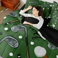 thumbnail image 4 of Castle Fairy Golf Gaming 7 Pieces Bedding Comforter Set,Sport Theme Full Bedding Set Lightweight,Ball Game Fitted Sheet Flat Sheet,Microfiber Boys Bedroom Decor,Reversible, 4 of 8