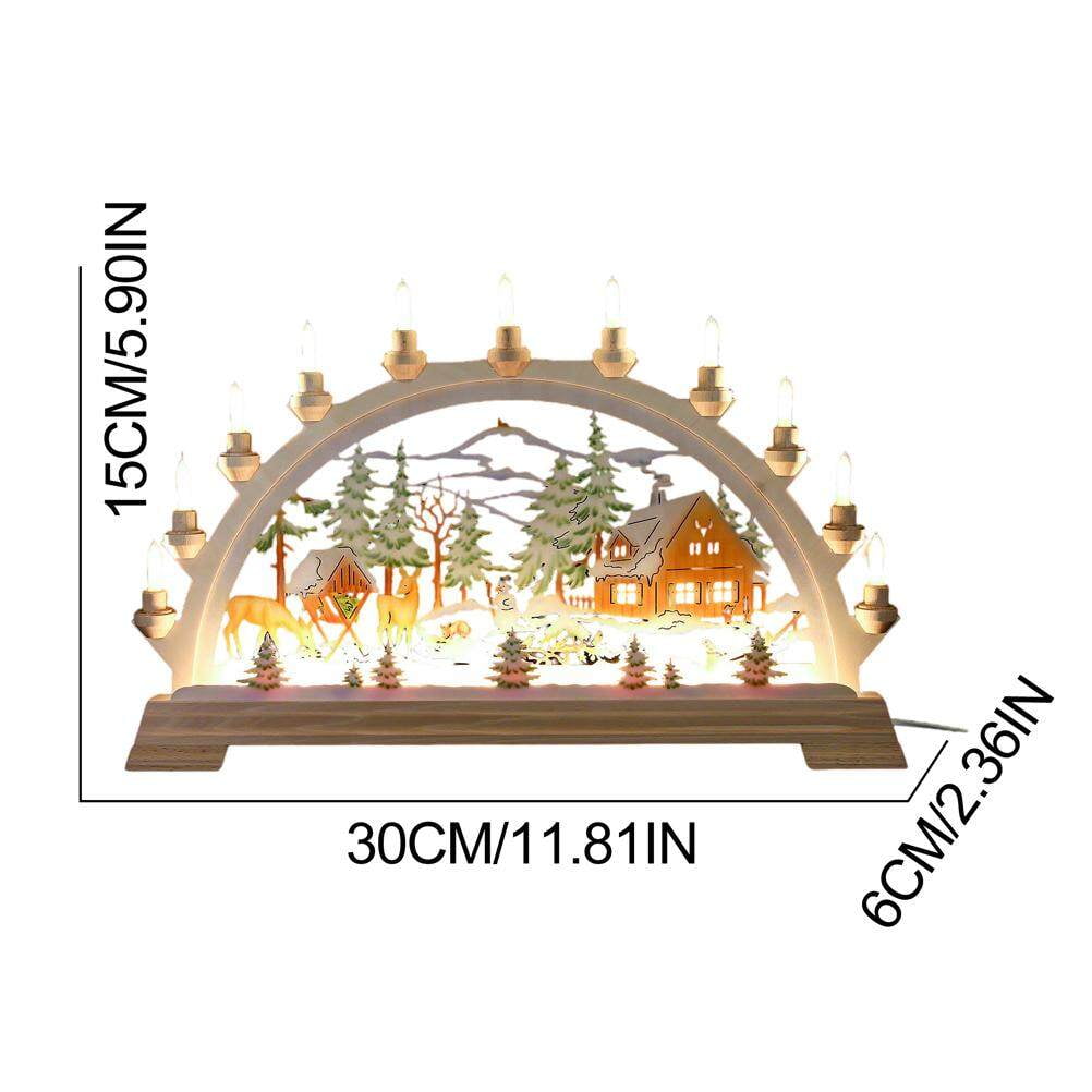 LED Candle Bridge, 11 Warm White Lights, Acrylic Finish, Battery