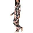 thumbnail image 3 of Room Service Womens 2-Piece Shawl Collar Pajama Set (US, Alpha, Medium, Regular, Regular, Pink/Black Floral), 3 of 6
