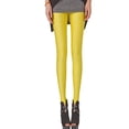 thumbnail image 2 of Women's Mid Waisted Elasticity Yoga Pants, Nylon Spandex Tummy Control Leggings for Women with Pockets, Slim Fit Casual Activewear, Workout, Running, Everyday | TruBelle,Yellow Free Size, 2 of 3