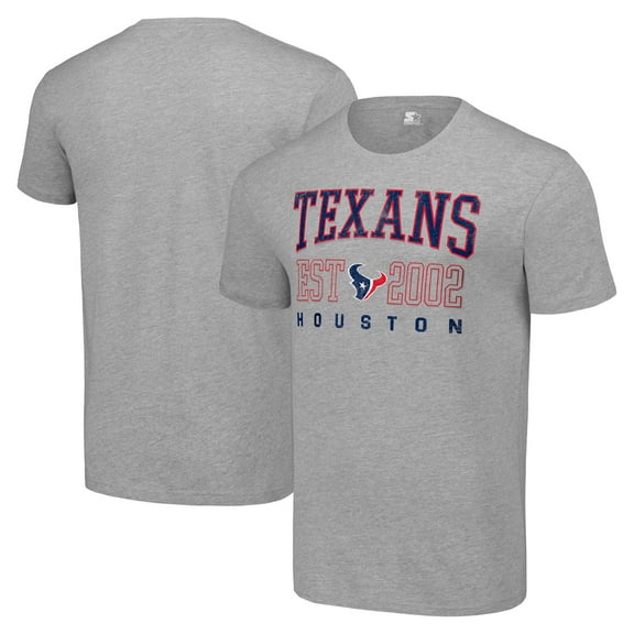 Men's Starter Heather Gray Houston Texans Distressed Graphic T-Shirt
