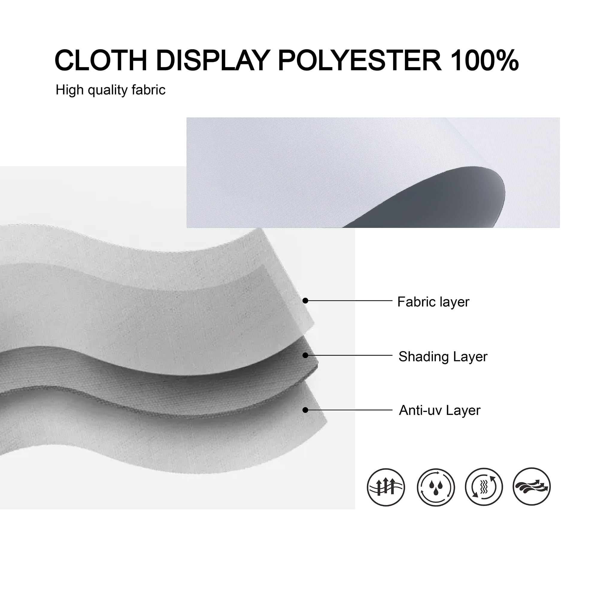 KALYSIE Cordless Roller Shades 100% Blackout Blinds for Windows and Doors, Pull Down Room Darkening Window Shades, Easy to Install for Home and Office, White, Fixed 75 Inches High, 48 Inches Width