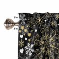 thumbnail image 5 of Christmas Snowflakes Kitchen Curtains and Valances Set, Gold White Black Abstract Winter Snow Rod Pocket Window Valance Window Curtain Panels for Living Room Bedroom Laundry, 27.5x36in, 3 Pieces, 5 of 7