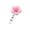Pink, variant on Clip On ID Card Holder with Clear Card Sleeve Cute 3D Flower Student Name Tag Accessory Heavy Duty Badge Reel for Nurse Teacher Student Office Hospital School