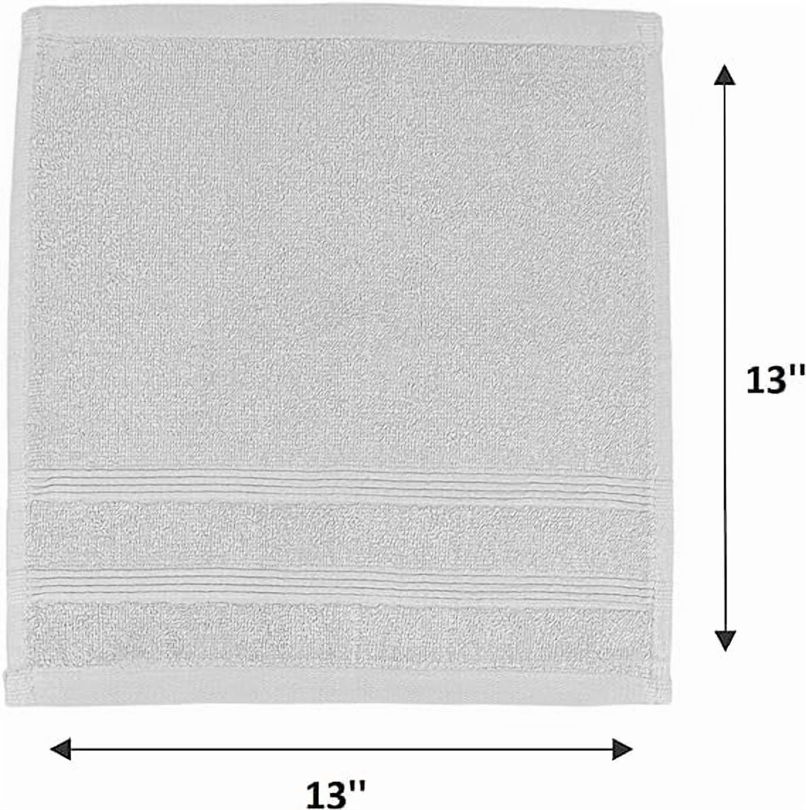 Premium Washcloth Set of 72 pieces (13x13 Inches) 100% Cotton Ring Spun, Highly Absorbent, Durable and Ultra Soft Feel Wash Cloths Essential for Bathroom, Spa, Gym, and Face Towel (72-PK)
