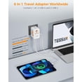 thumbnail image 3 of Adaptador de viaje TESSAN Universal GaN 65W con 3 USB C y 2 USB A, 3 of 6