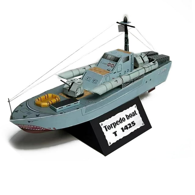 1:150 Paper Russian T-1425 Torpedo Boat Alloy Model Military Armored Ship Armored Ship Collection Accessories (Unassembled Kit )