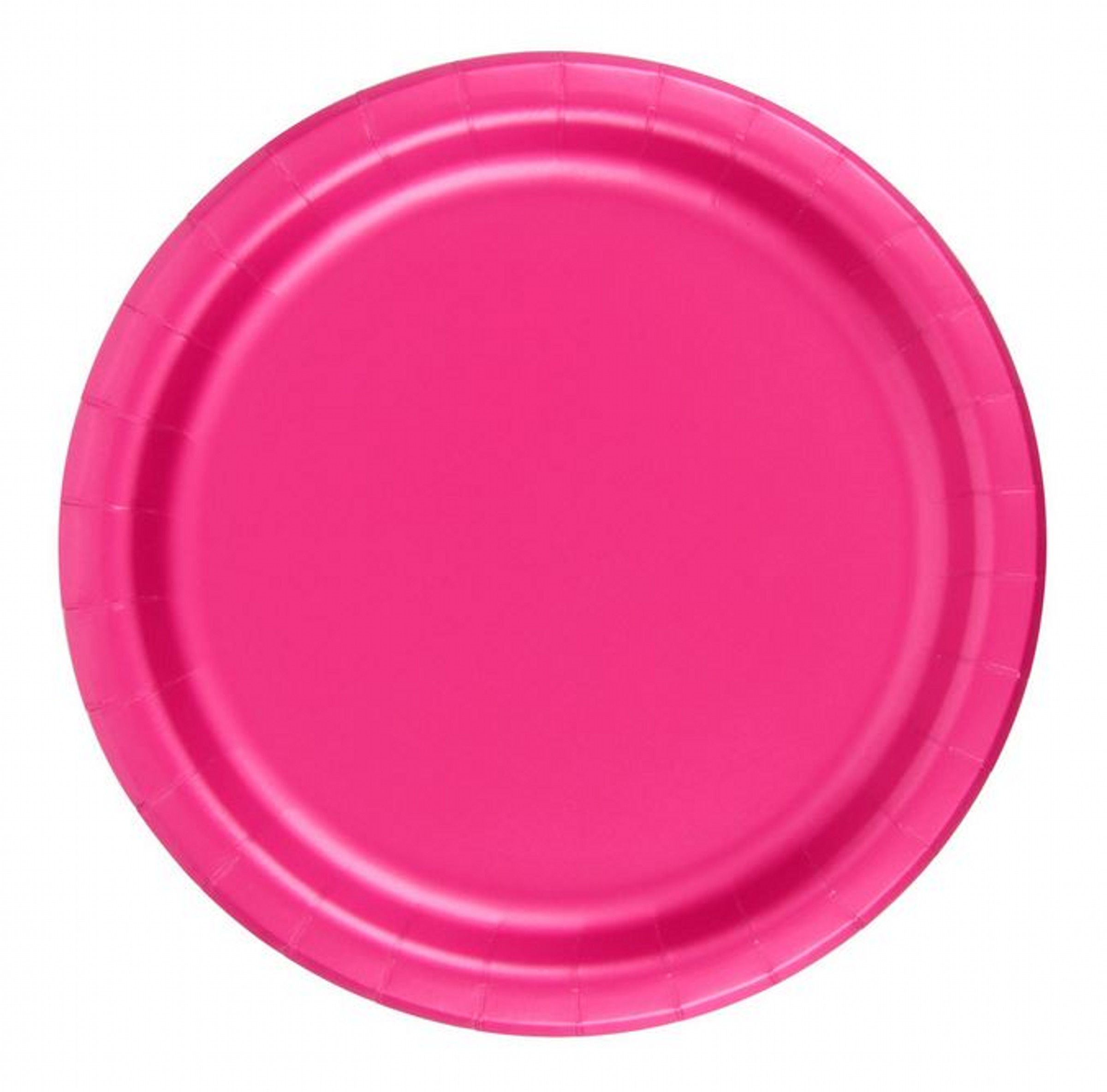 24 Plates 9" Paper Dinner Lunch Plates Wax Coated Hot Pink