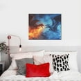 thumbnail image 4 of Gukieu Red And Blue Fire Dragon A Print Canvas Decorative Hanging Painting, Waterproof Art Wall Decoration with Frame, Suitable for Living Room, Bedroom, 4 of 6