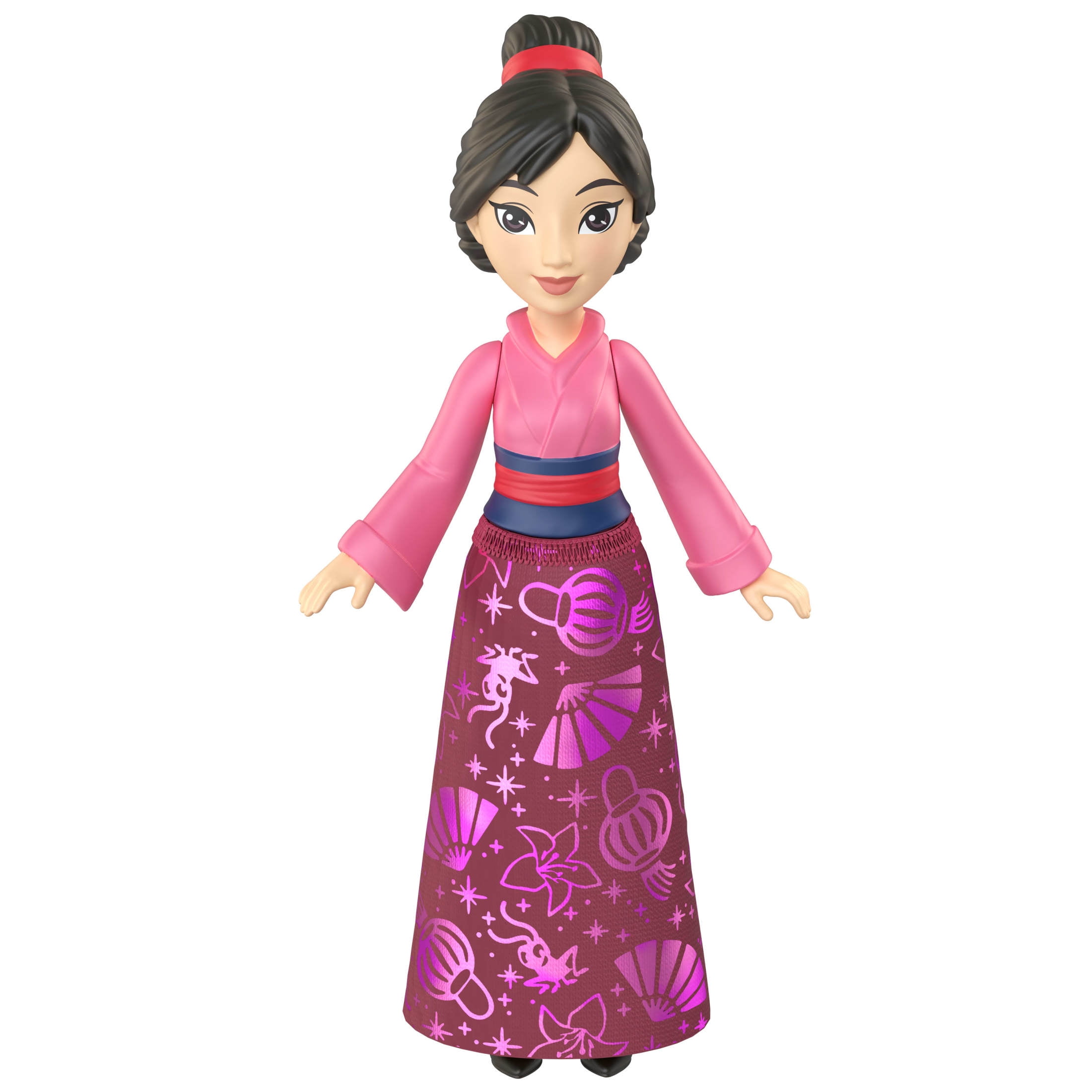 Disney Princess Mulan Posable Small Doll in Shiny Outfit with Removable Skirt, Inspired by Movie