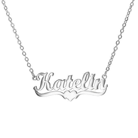 Vakki Name Customized Necklaces Stainless Steel Personalized Diamond Shape Name Necklace for Women Customized Gift